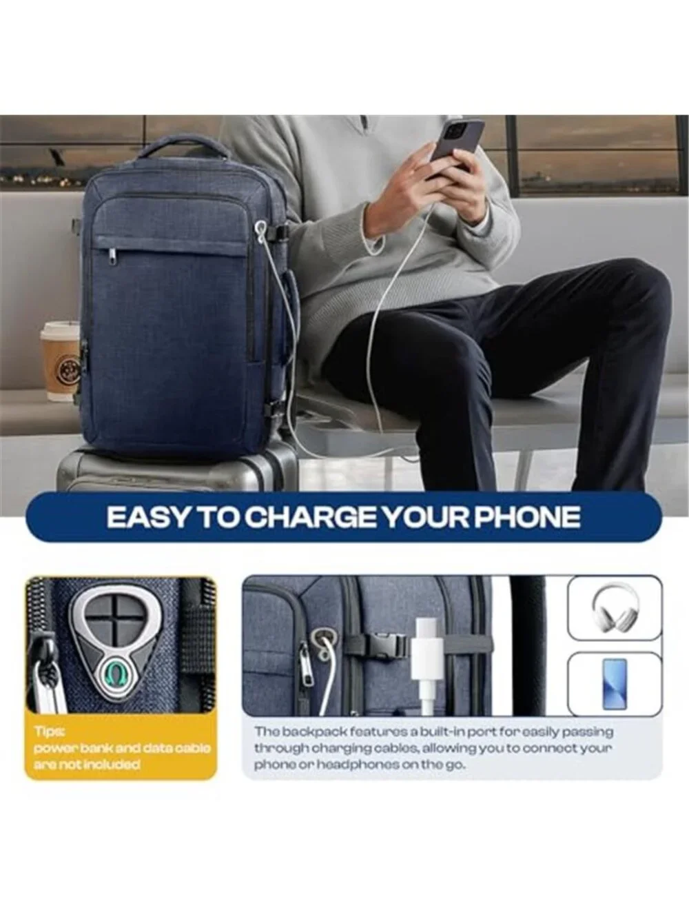 Expandable Travel Backpack Carry On TSA Approved 40L Laptop Weekender Bag